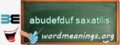 WordMeaning blackboard for abudefduf saxatilis